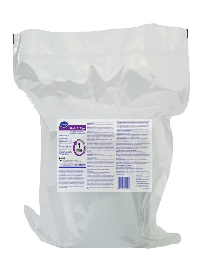 Oxivir Diversey Tb 100823906 Ready-to-Use Disinfectant Cleaning Wipes Refill Pouch, Accelerated Hydrogen Peroxide AHP, 11x12-Inch Extra Large Size Sheets, 160-Wipes, 1-Refill Bag - Image 1